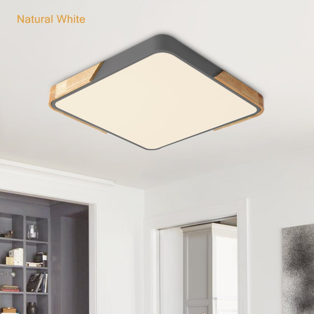 Löla – Moderne LED Plafondlamp met Hout & Acryl Diffuser