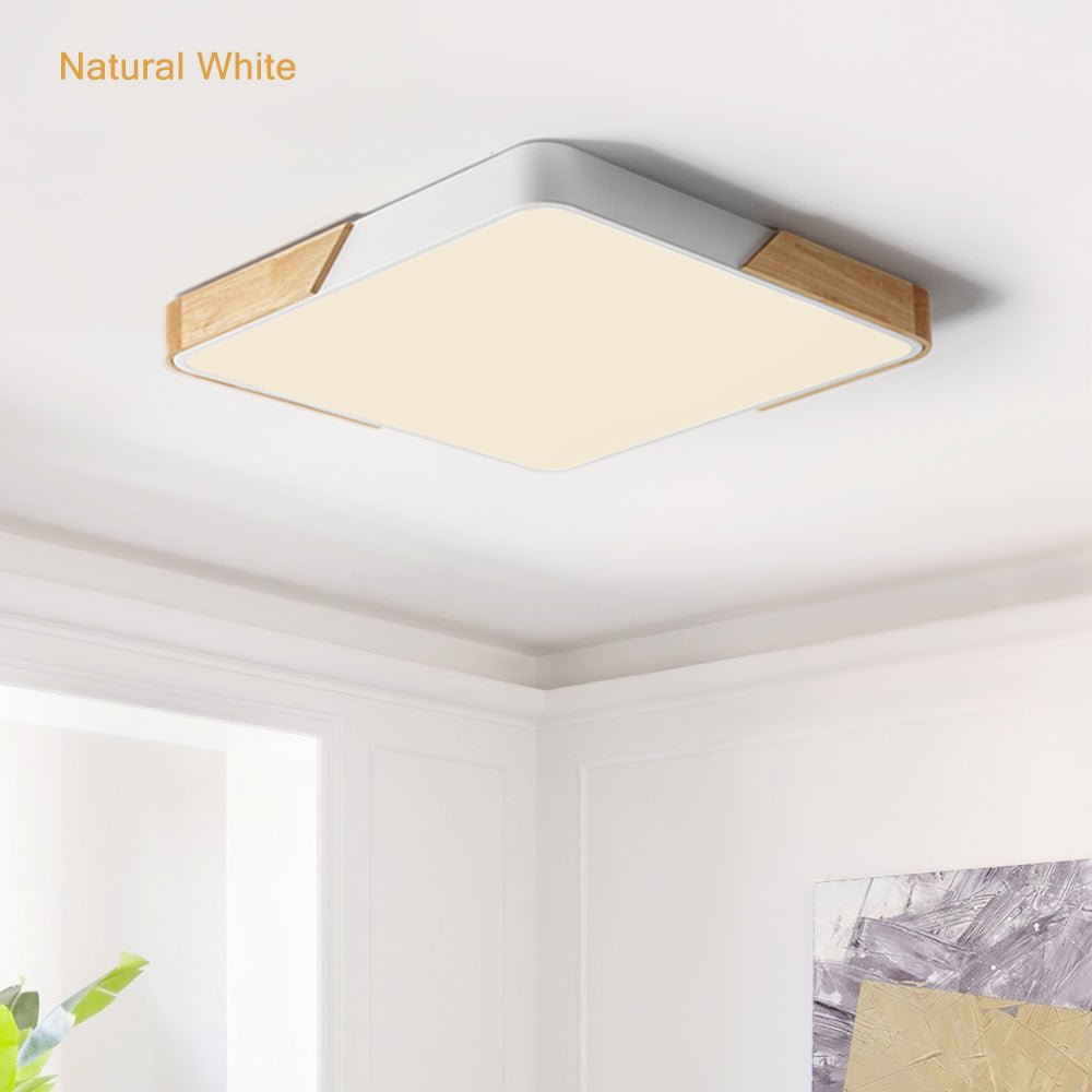 Löla – Moderne LED Plafondlamp met Hout & Acryl Diffuser