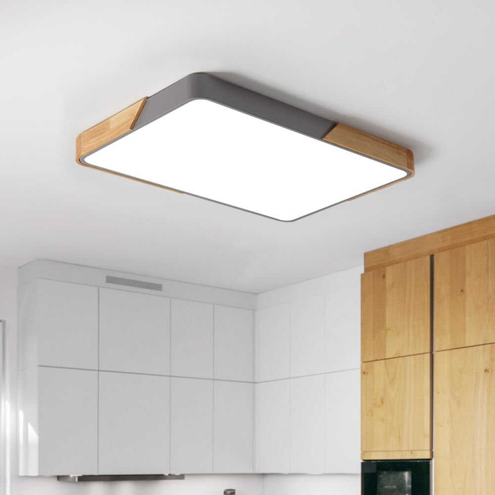 Löla – Moderne LED Plafondlamp met Hout & Acryl Diffuser