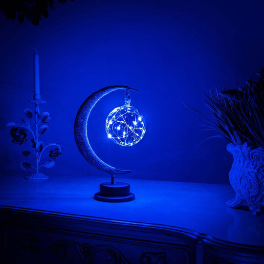 Sfeervolle LED Tafellamp van Glas met Warm Licht in Maandesign