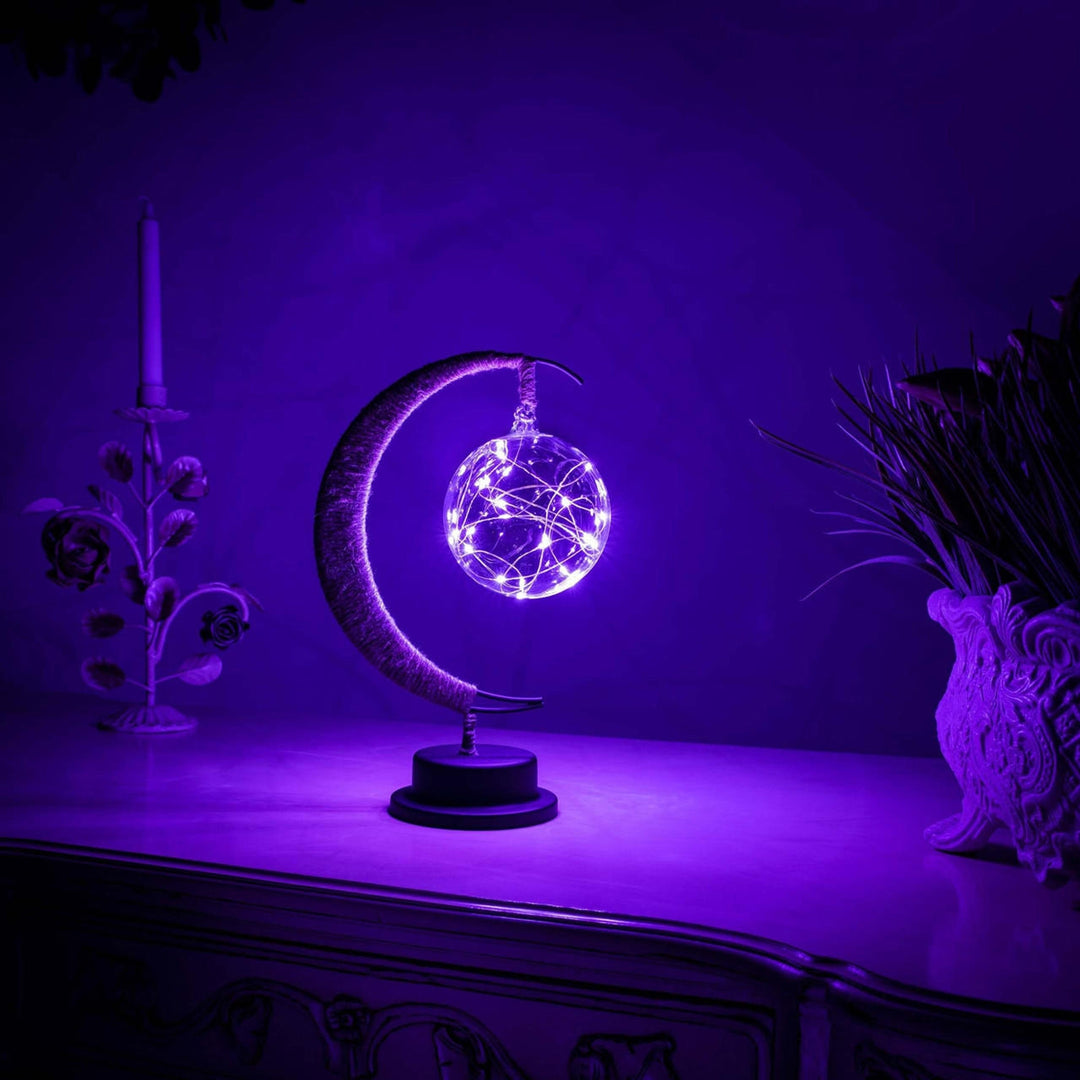 Sfeervolle LED Tafellamp van Glas met Warm Licht in Maandesign
